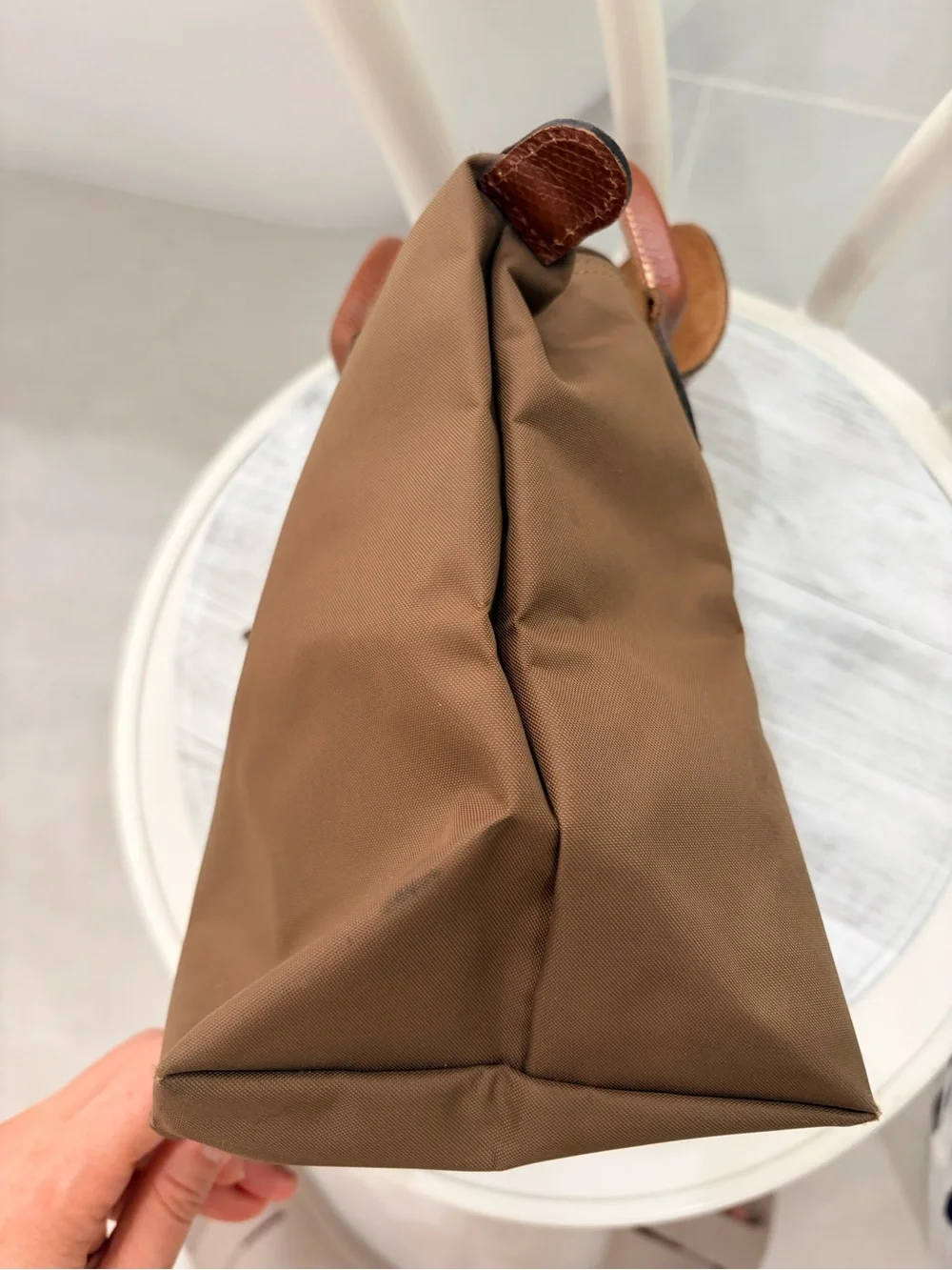 Longchamp Classic Brown Women's Small Tote Bag with Leather - Picture 4 of 12